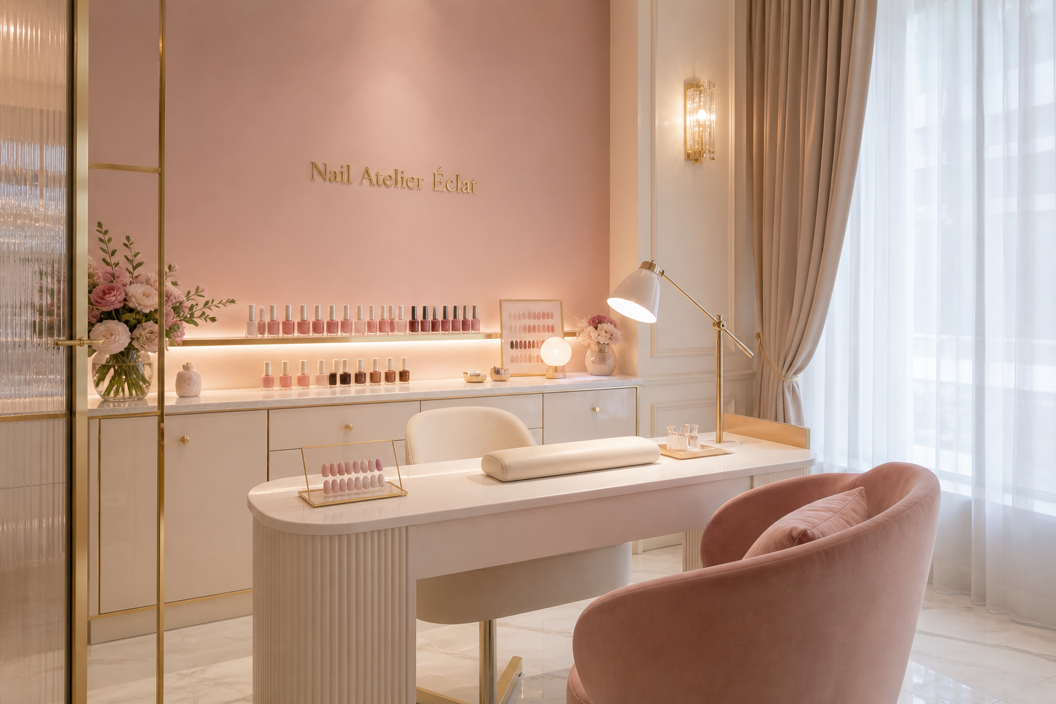 Cozy elegant salon desk